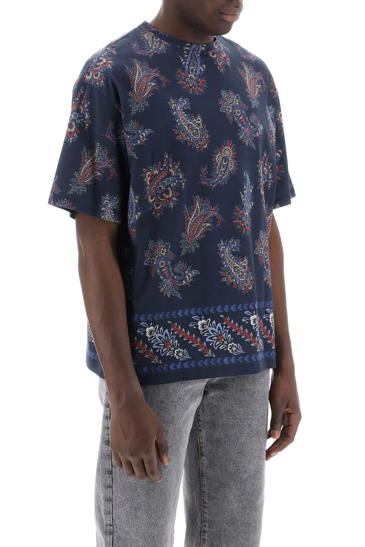 Etro Paisley Print Crewneck T   Green