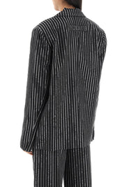 Rotate Blazer With Sequined Stripes   Black