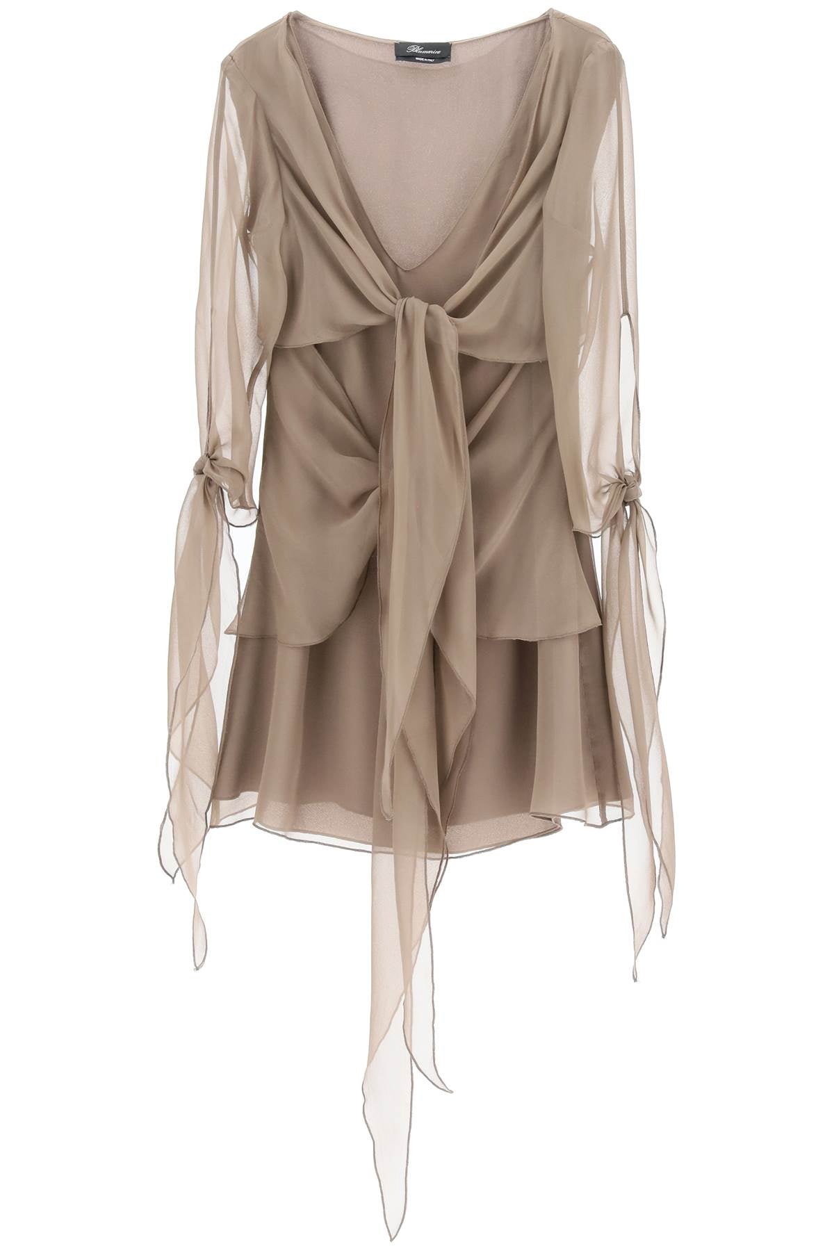 Blumarine Chiffon Mini Dress   Brown