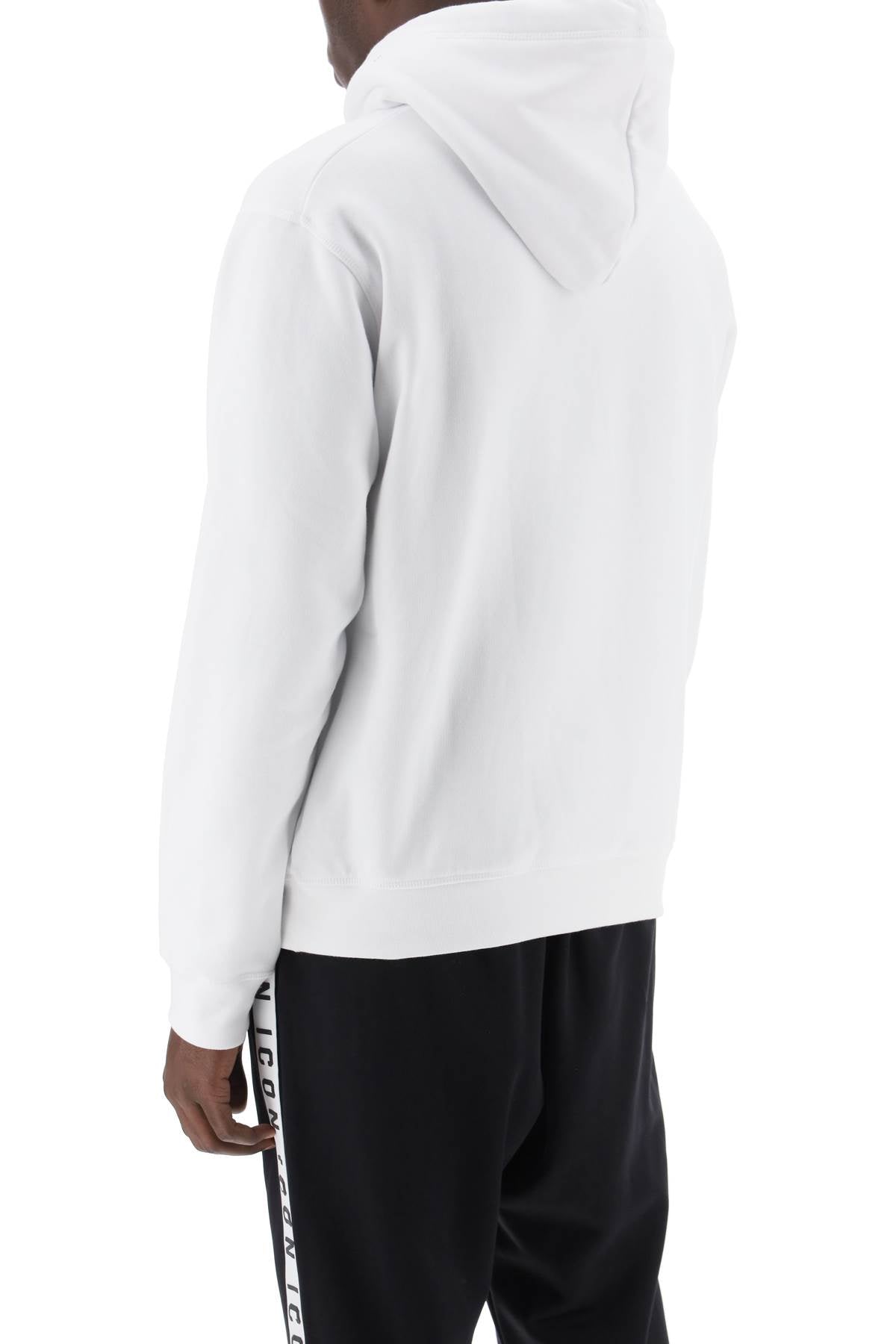 Dsquared2 Cool Fit Hoodie With Icon Splash Print   White