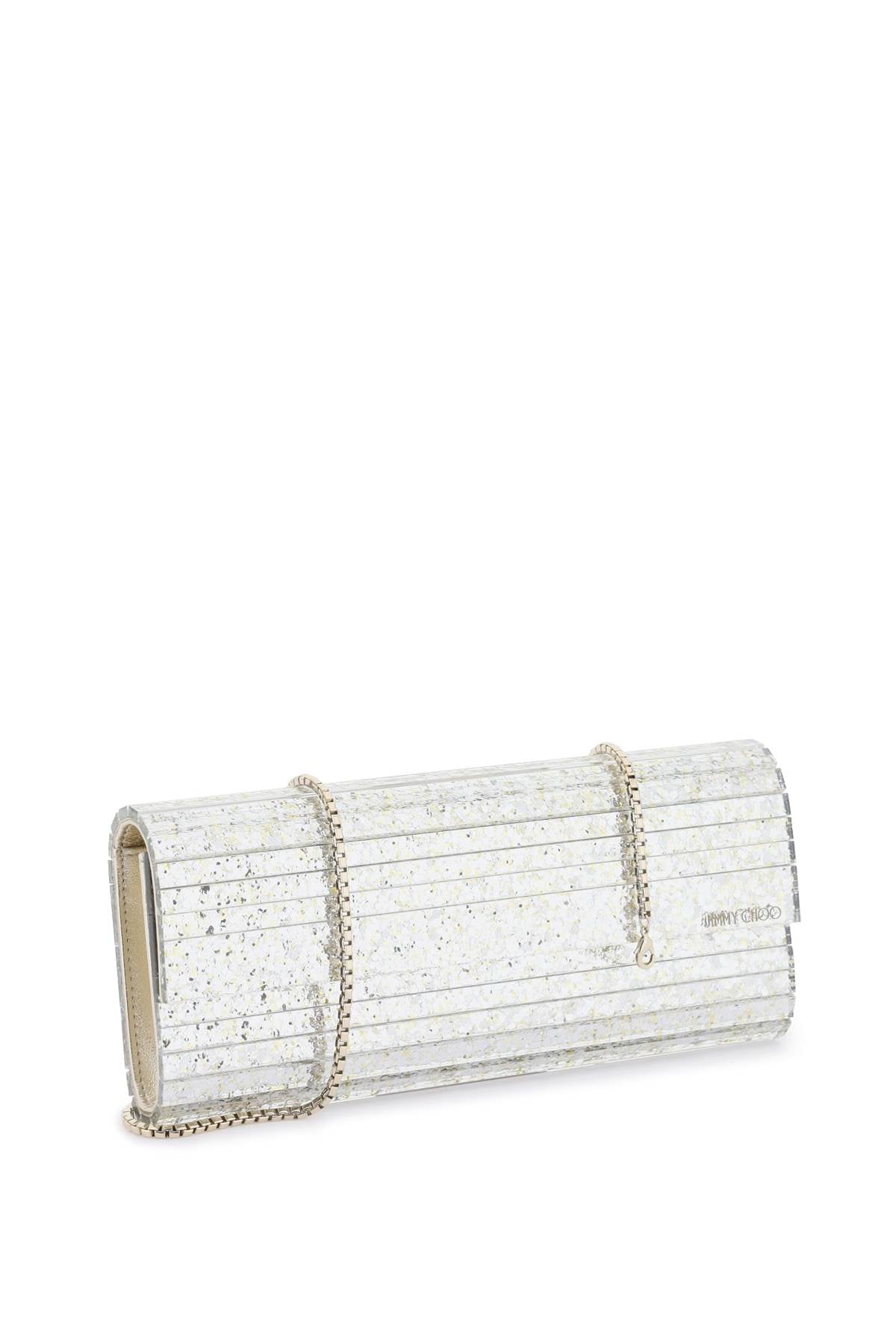 Jimmy Choo Sweetie Glittered Clutch   Silver