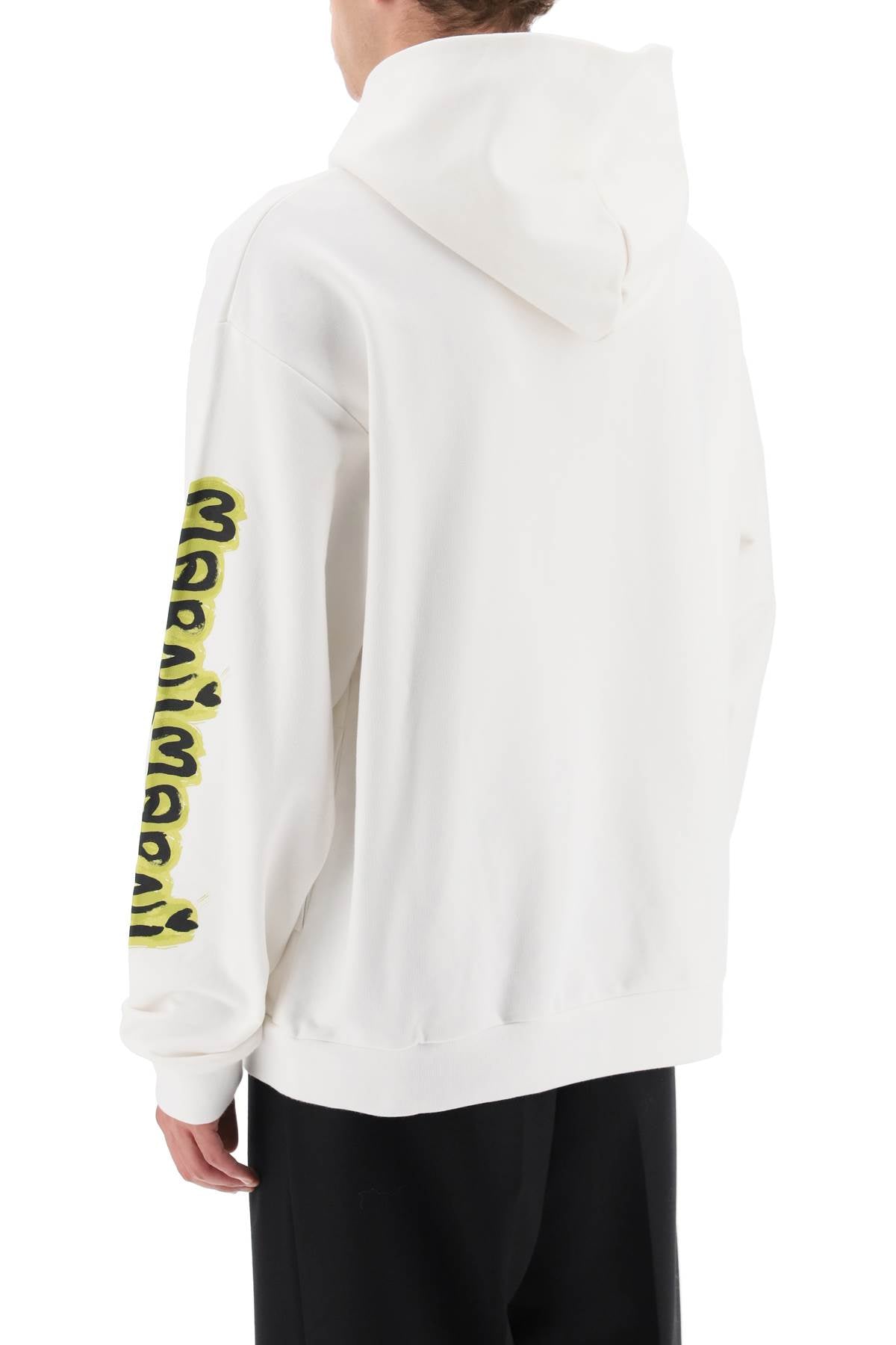 Marni Hoodie With Graffiti Print   White