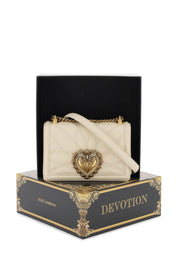 Dolce & Gabbana Medium Devotion Bag In Quilted Nappa Leather   White