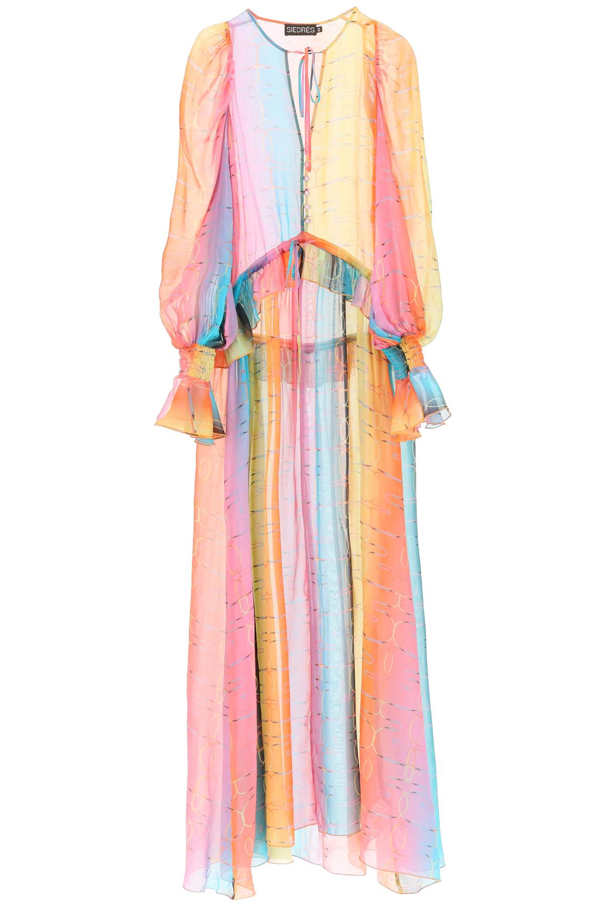 Siedres 'Alora' Long Silk Chiffon Dress   Multicolor