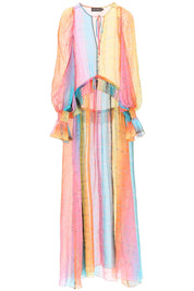 Siedres 'Alora' Long Silk Chiffon Dress   Multicolor