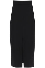 Alexander Mcqueen Light Wool Pencil Skirt   Black