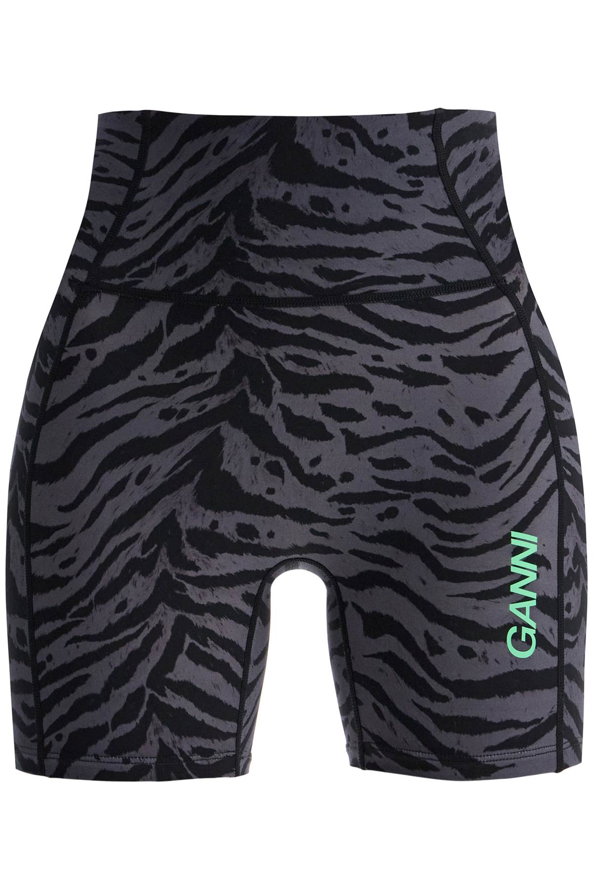 Ganni Animal Print Sports Shorts   Grey