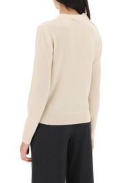 Ganni Sweater With Butterfly Buttons   Beige