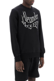 Alexander Mcqueen Warped Logo Sweatshirt   Black