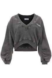 The Attico "oversized V Neck Sweatshirt   Grey