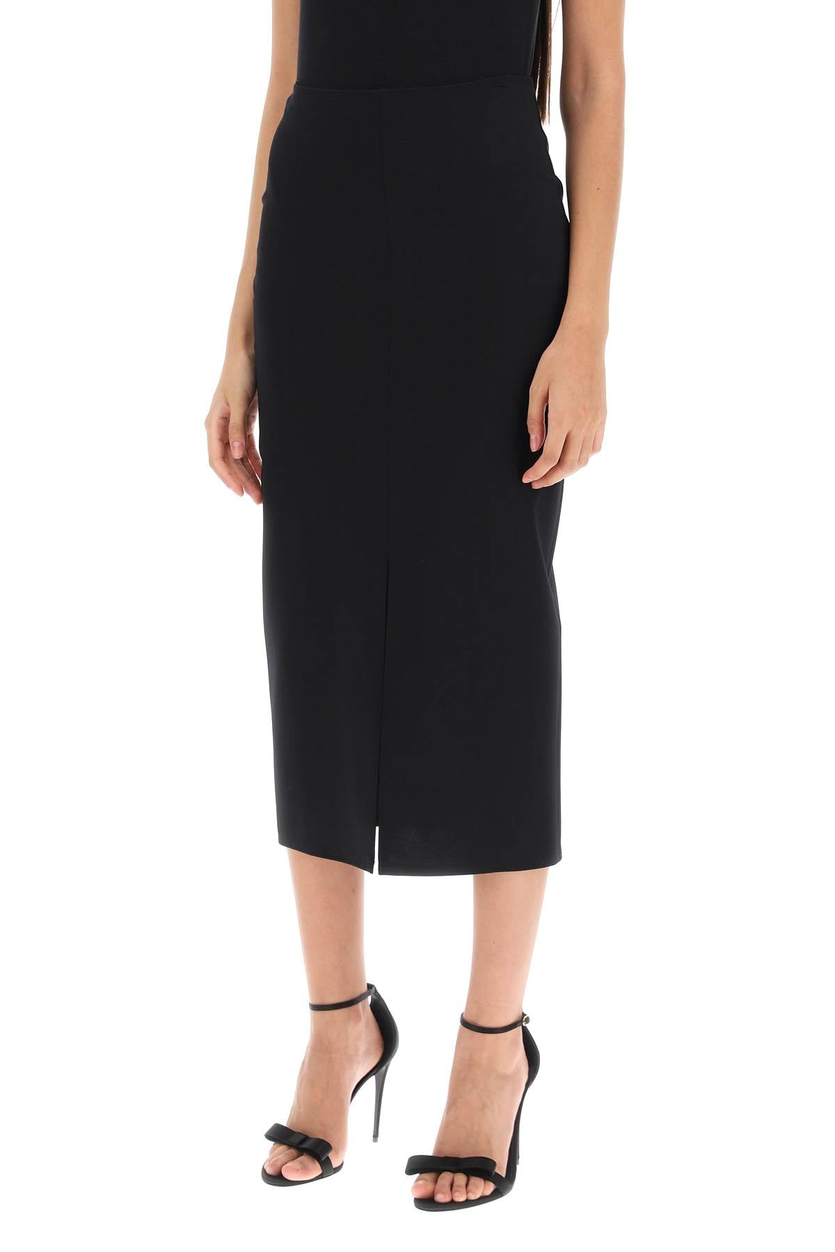 Dolce & Gabbana Milano Stitch Pencil Skirt   Black