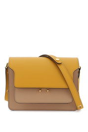 Marni Tricolor Leather Medium Trunk Bag   Beige