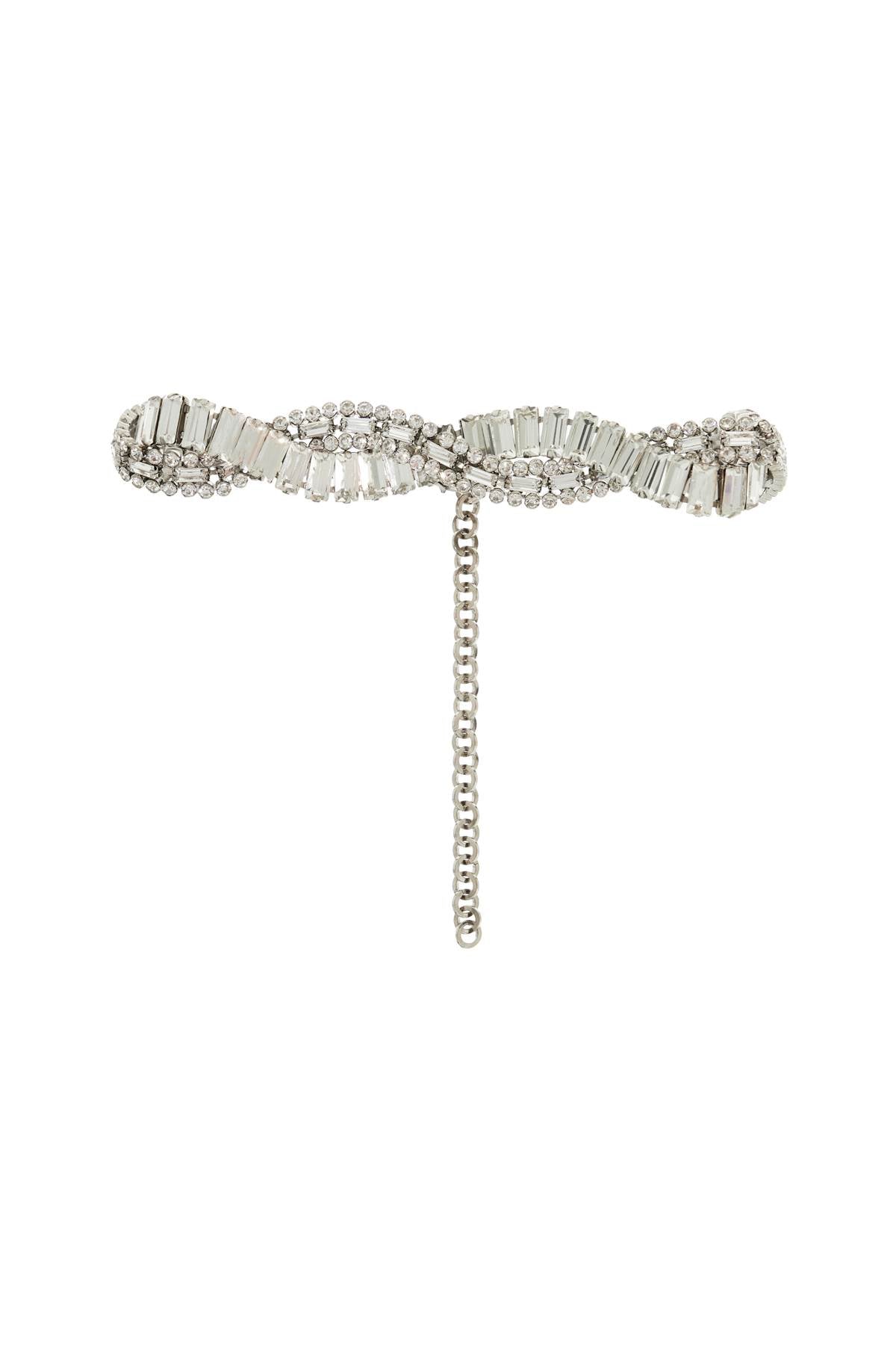 Alessandra Rich Crystal Studded Choker   Silver