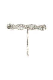 Alessandra Rich Crystal Studded Choker   Silver