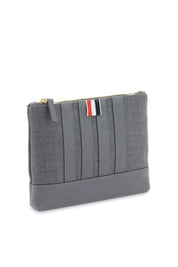 Thom Browne Wool 4 Bar Small Pouch   Grey