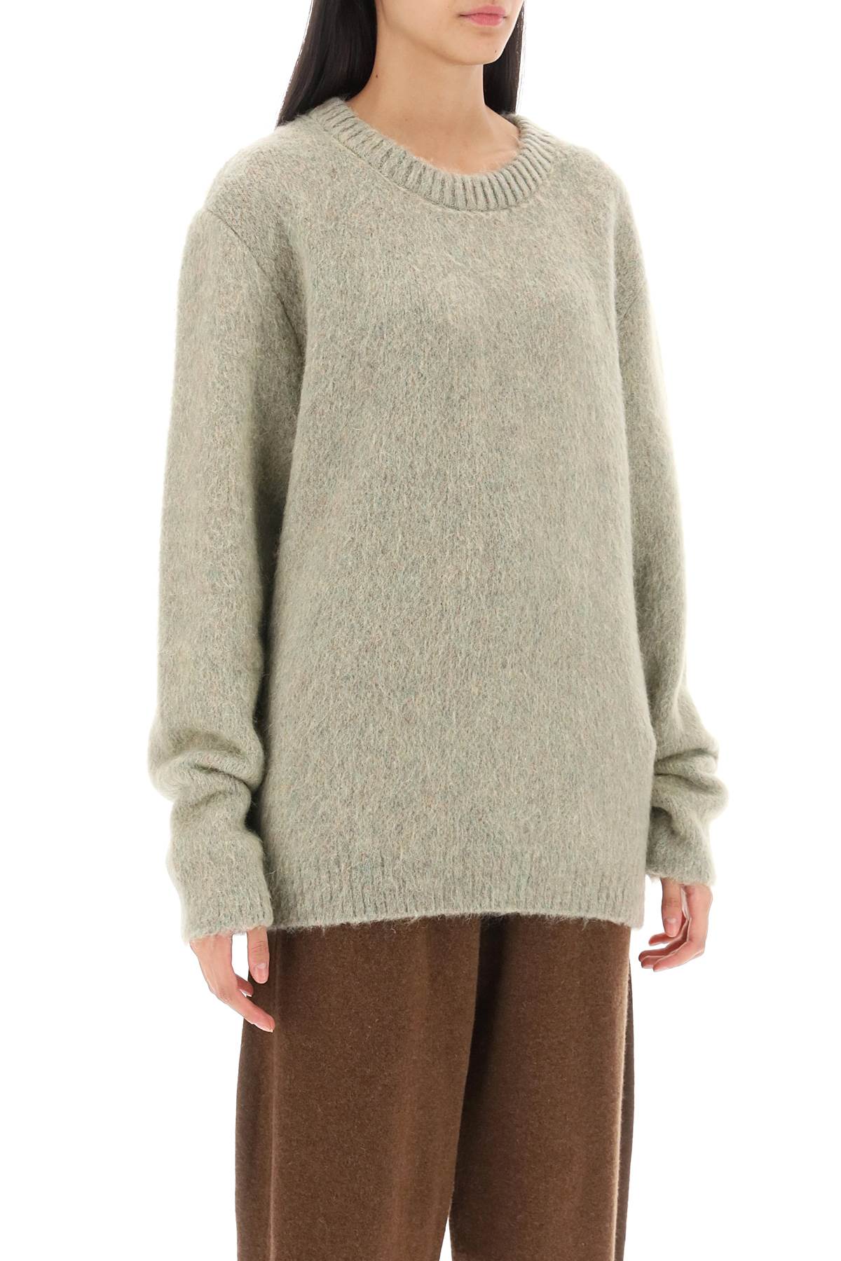 Lemaire Sweater In Melange Effect Brushed Yarn   Green