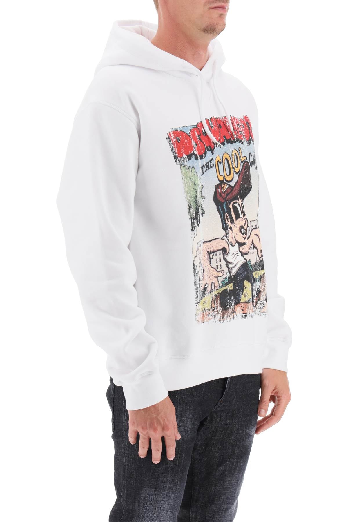 Dsquared2 Hoodie With Graphic Print   White