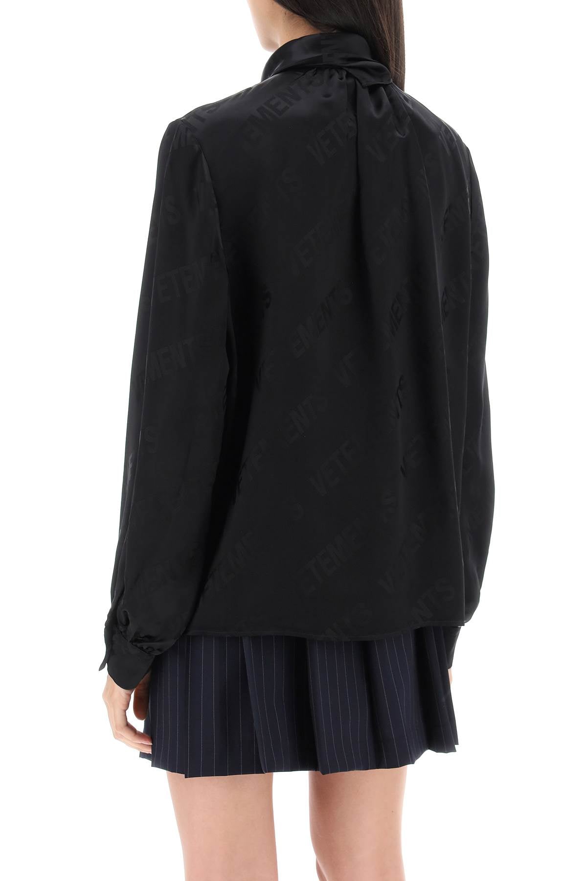 Vetements Scarf Collar Monogram Blouse   Black