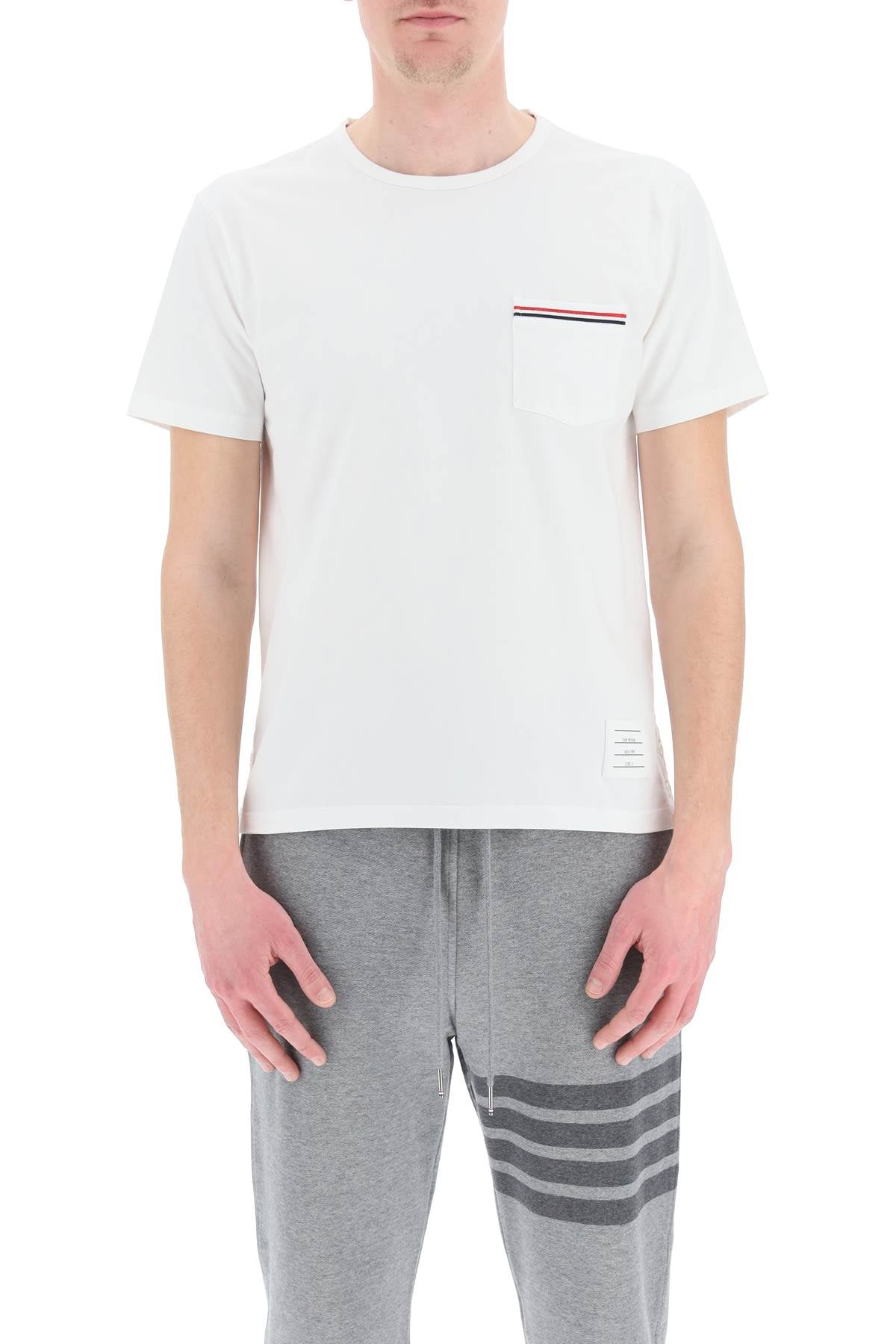 Thom Browne T Shirt With Chest Pocket   White