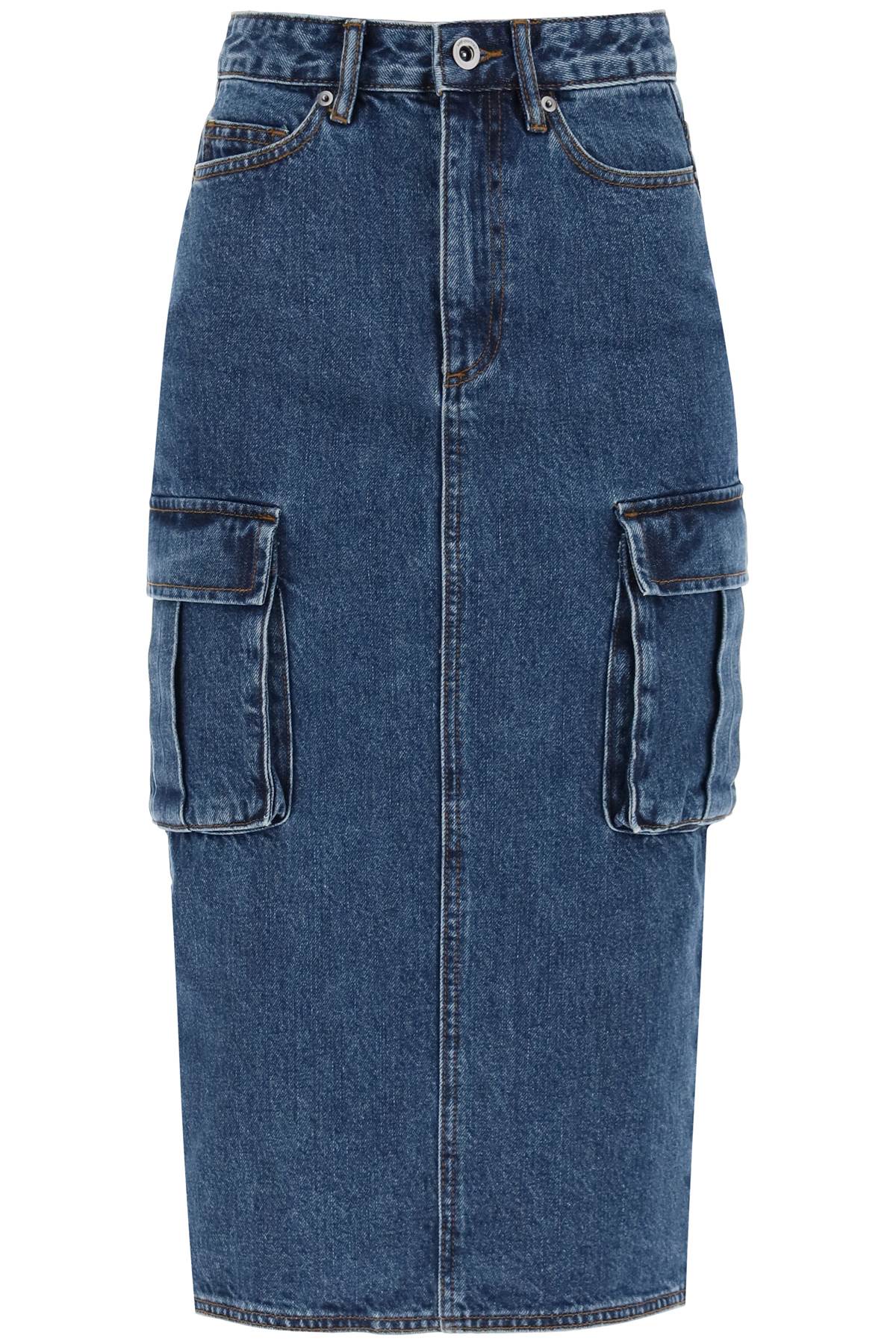 Self Portrait Women's Midi Cargo Skirt   Blue