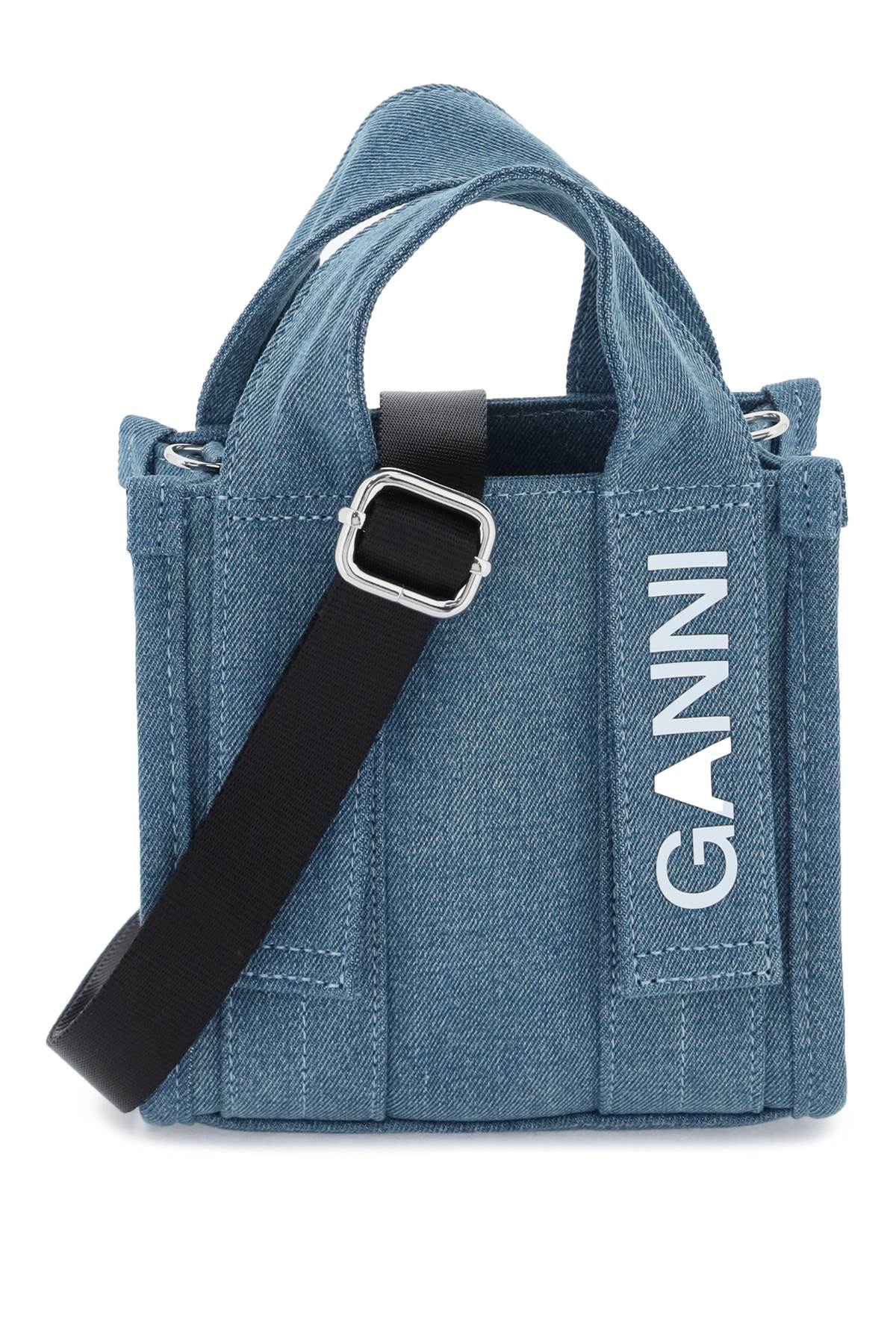 Ganni Denim Tech Mini Tote Bag   Blue