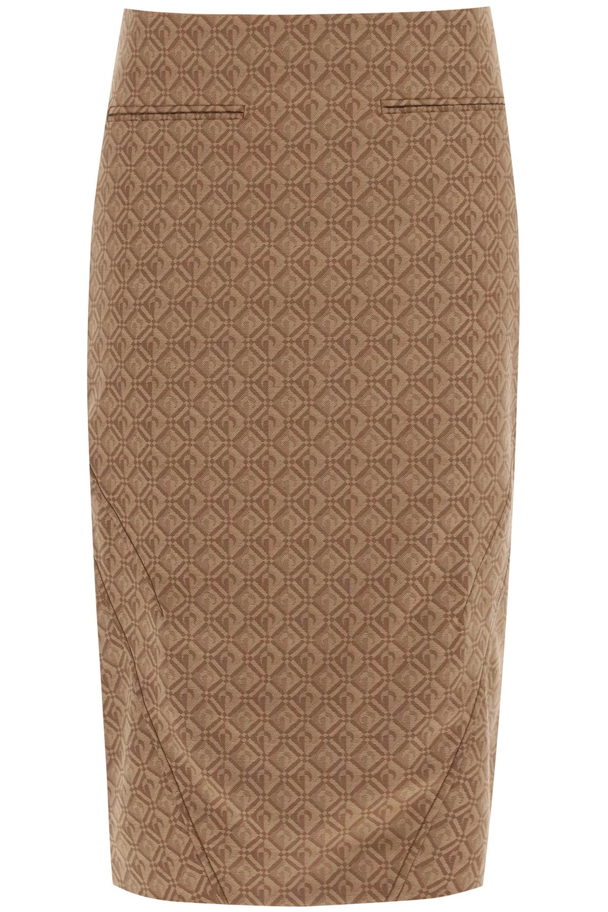 Marine Serre Moon Diamant Pencil Skirt   Beige