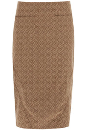 Marine Serre Moon Diamant Pencil Skirt   Beige