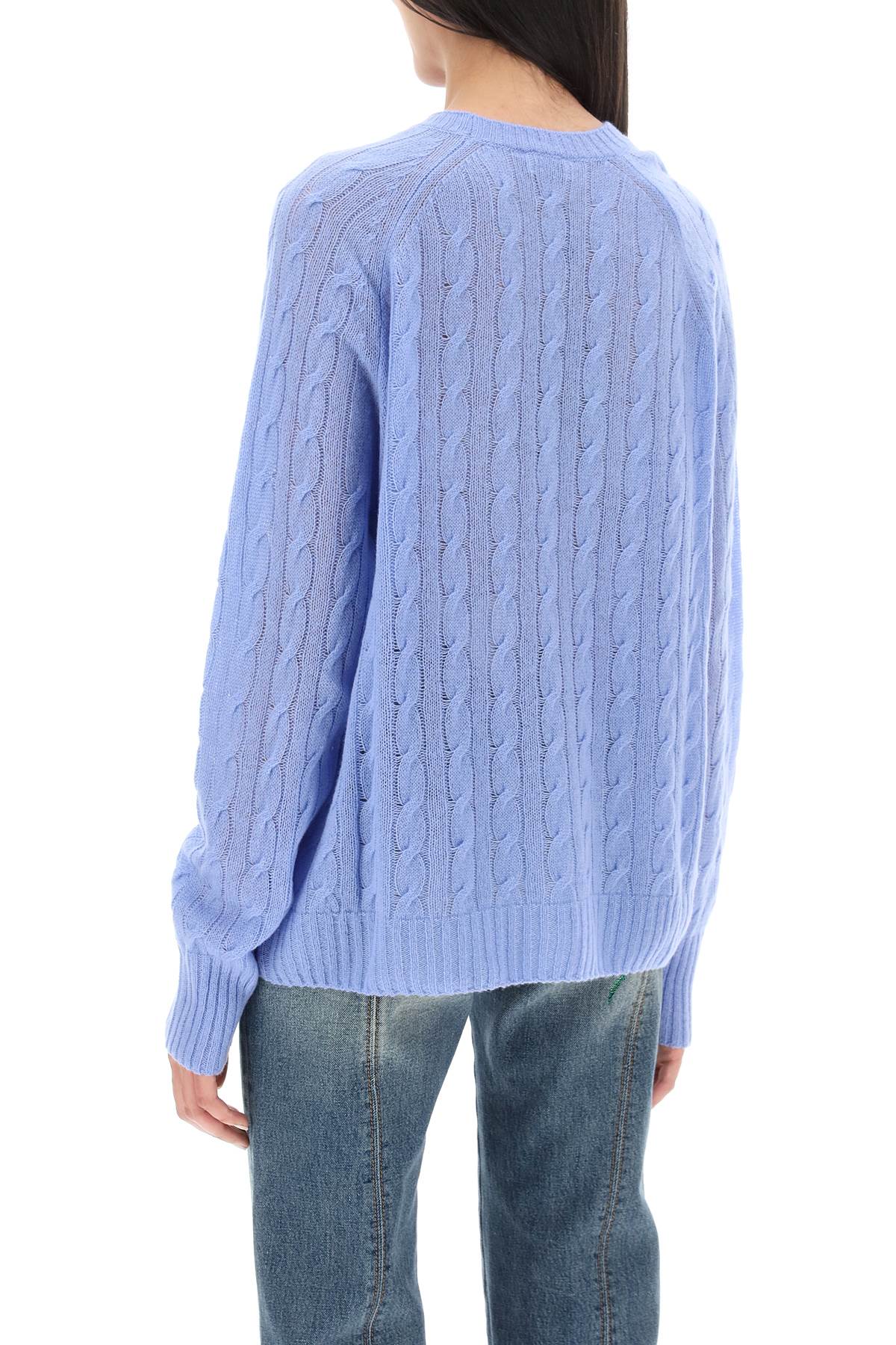 Etro Cashmere Sweater With Pegasus Embroidery   Light Blue