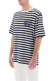 Versace Nautical Stripe T Shirt   White