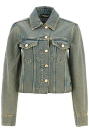 Ganni Short Overdyed Denim Jacket   Blue