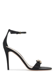 Valentino Garavani Vlogo Signature Satin Sandals   Metallic