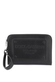 Dolce & Gabbana Pouch With Embossed Logo   Black