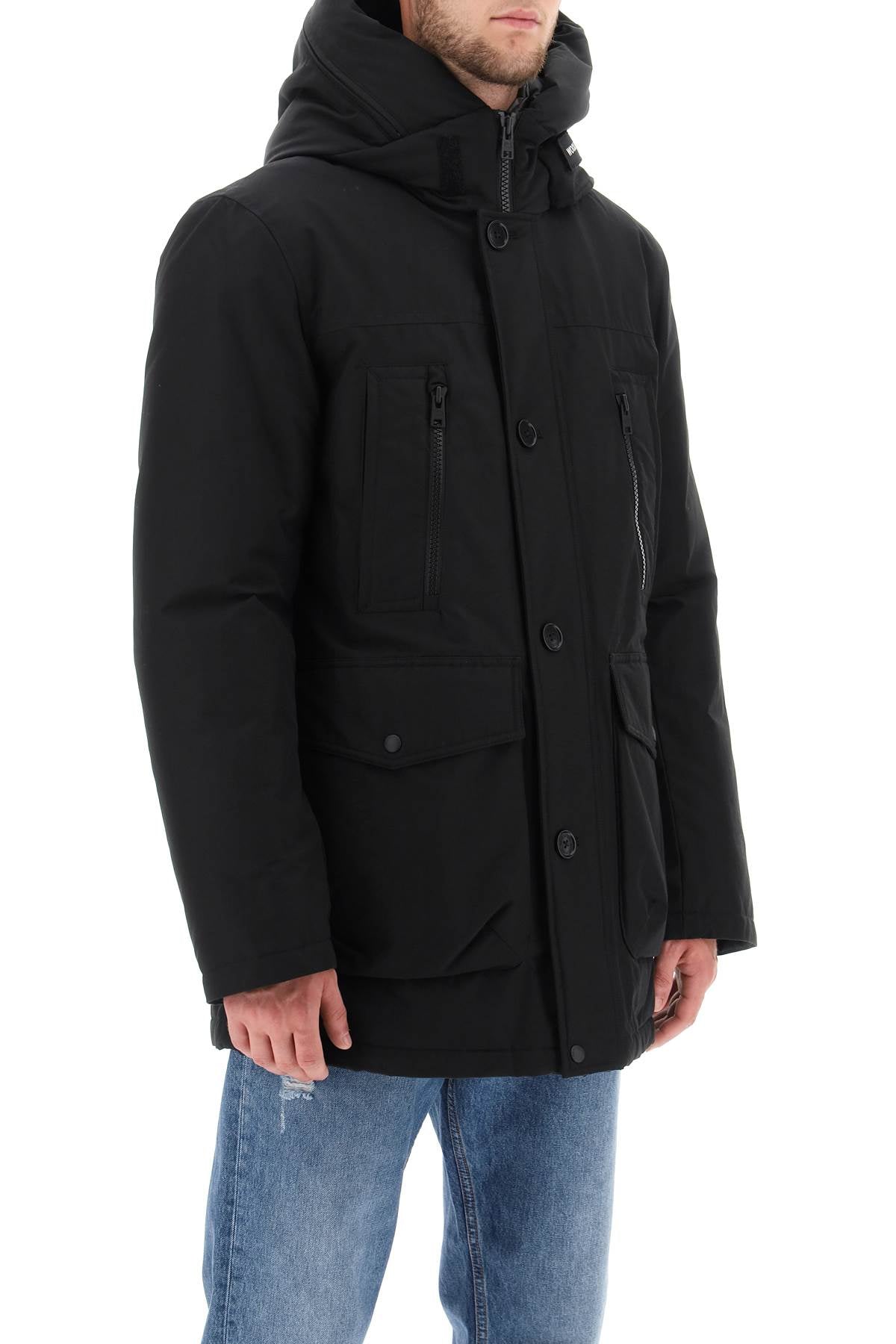 Woolrich 'Arctic' Parka In Ramar Fabric   Black