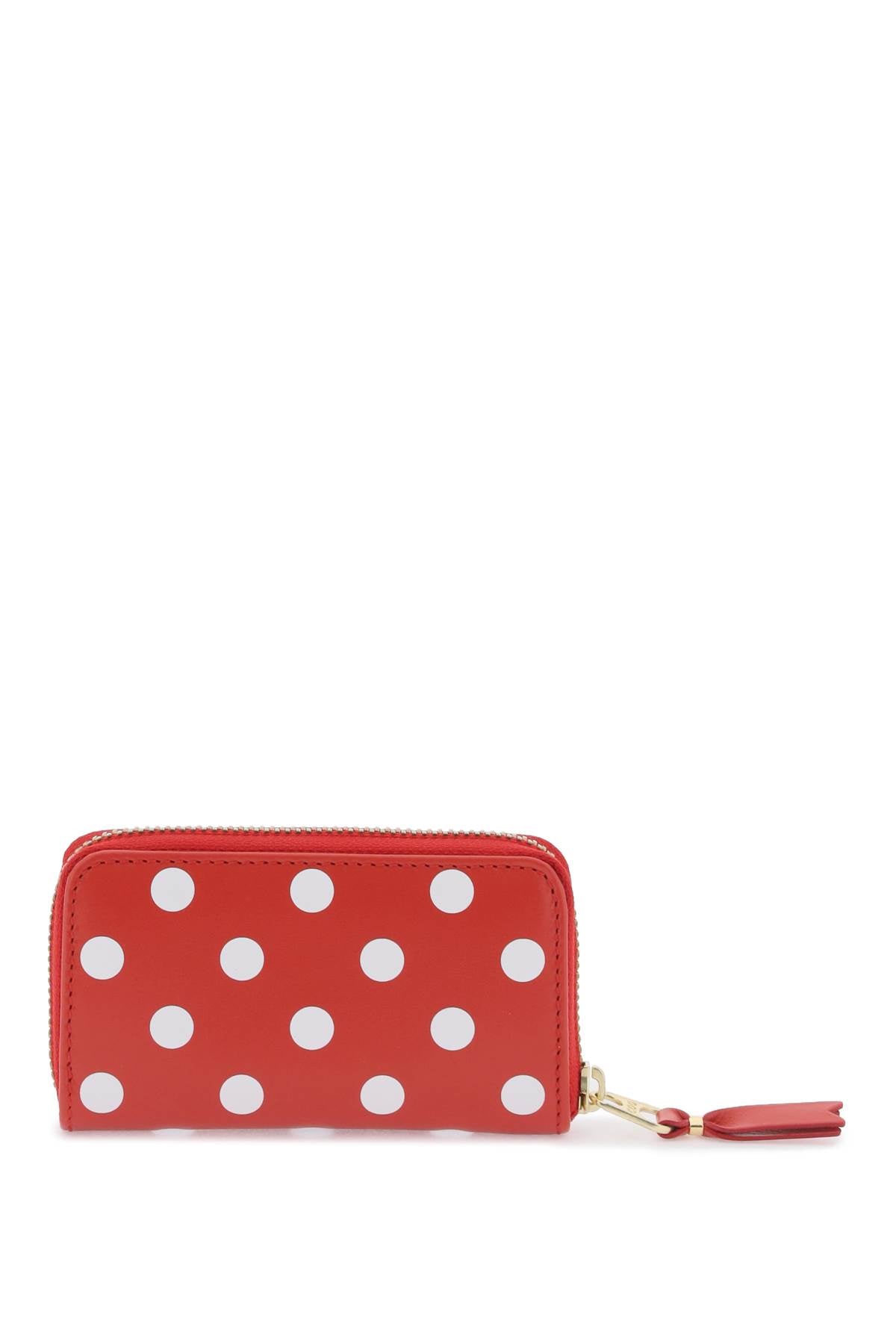 Comme Des Garcons Wallet Polka Dot Zip Around Coin Purse   Red