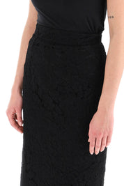 Dolce & Gabbana Midi Lace Pencil Skirt   Black