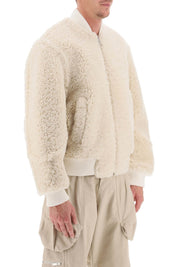 Jacquemus Le Blouson Pilou Shearling Bomber Jacket   White