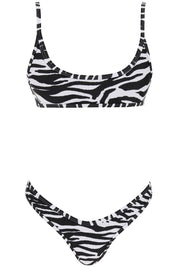 The Attico Animal Print Bikini Set In 8   White