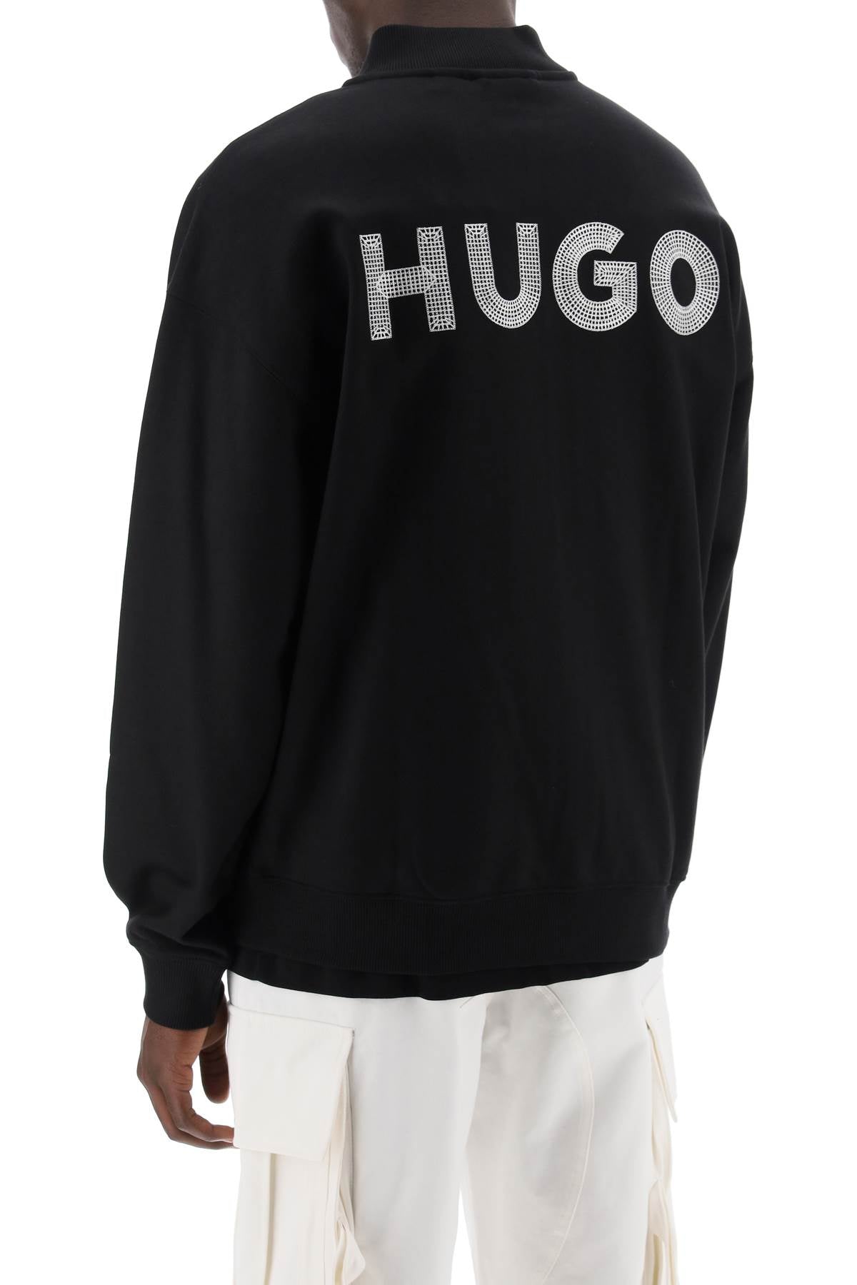 Hugo Embroidered Logo Sweatshirt By   Black