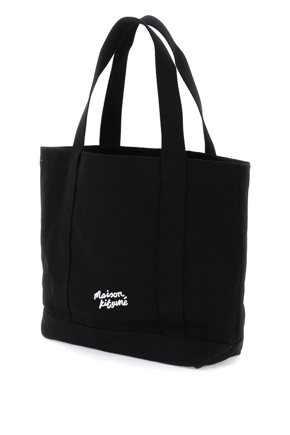 Maison Kitsune Fox Head Tote Bag   Black