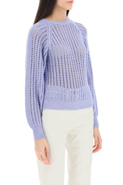 Agnona Cotton Silk Sweater   Purple