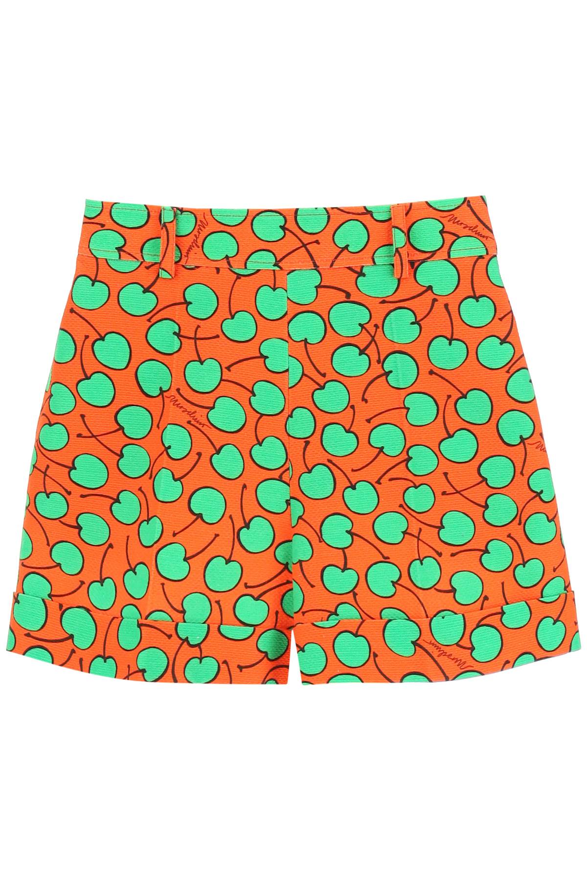 Moschino Cherry Print Piquet Shorts   Red