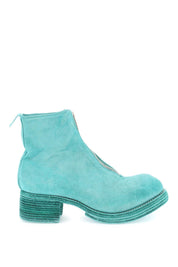 Guidi Zippered Suede Ankle Boots   Green