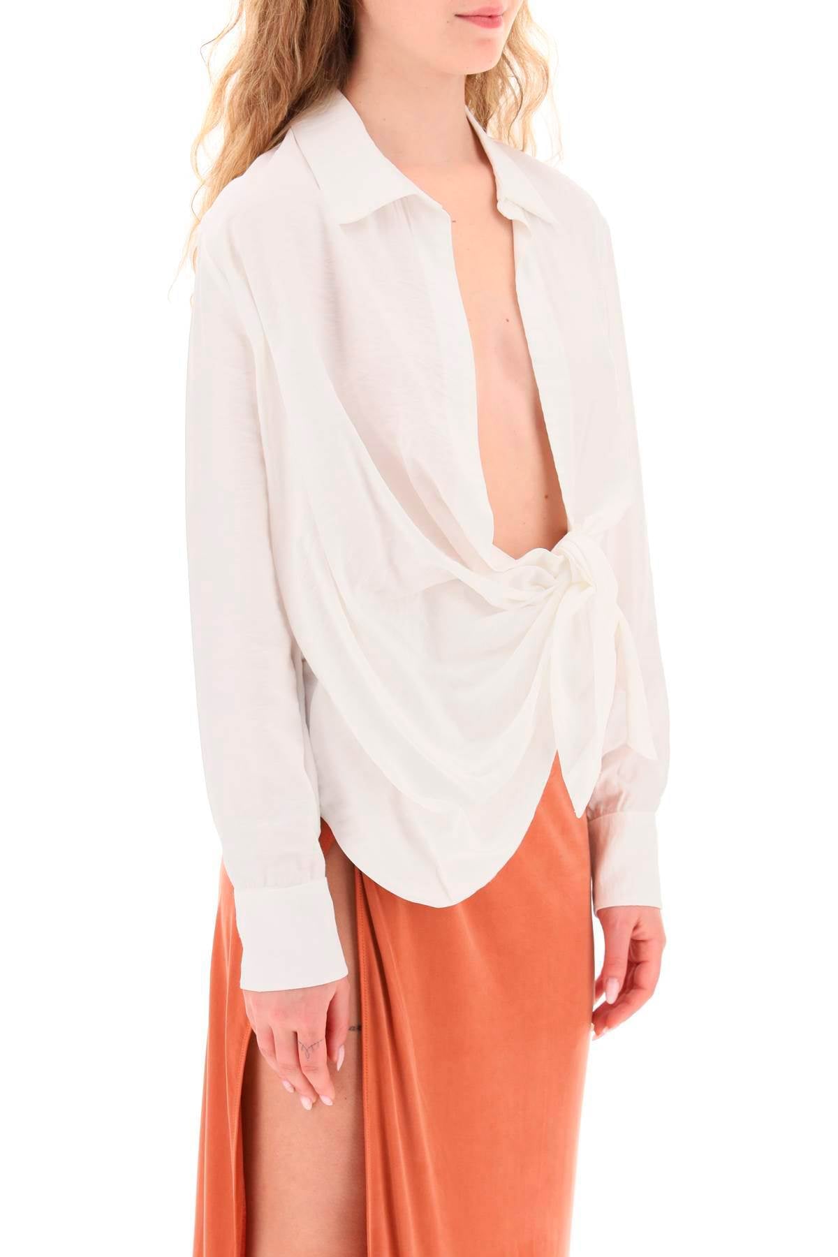 Jacquemus 'La Chemise Bahia' Draped Blouse   White