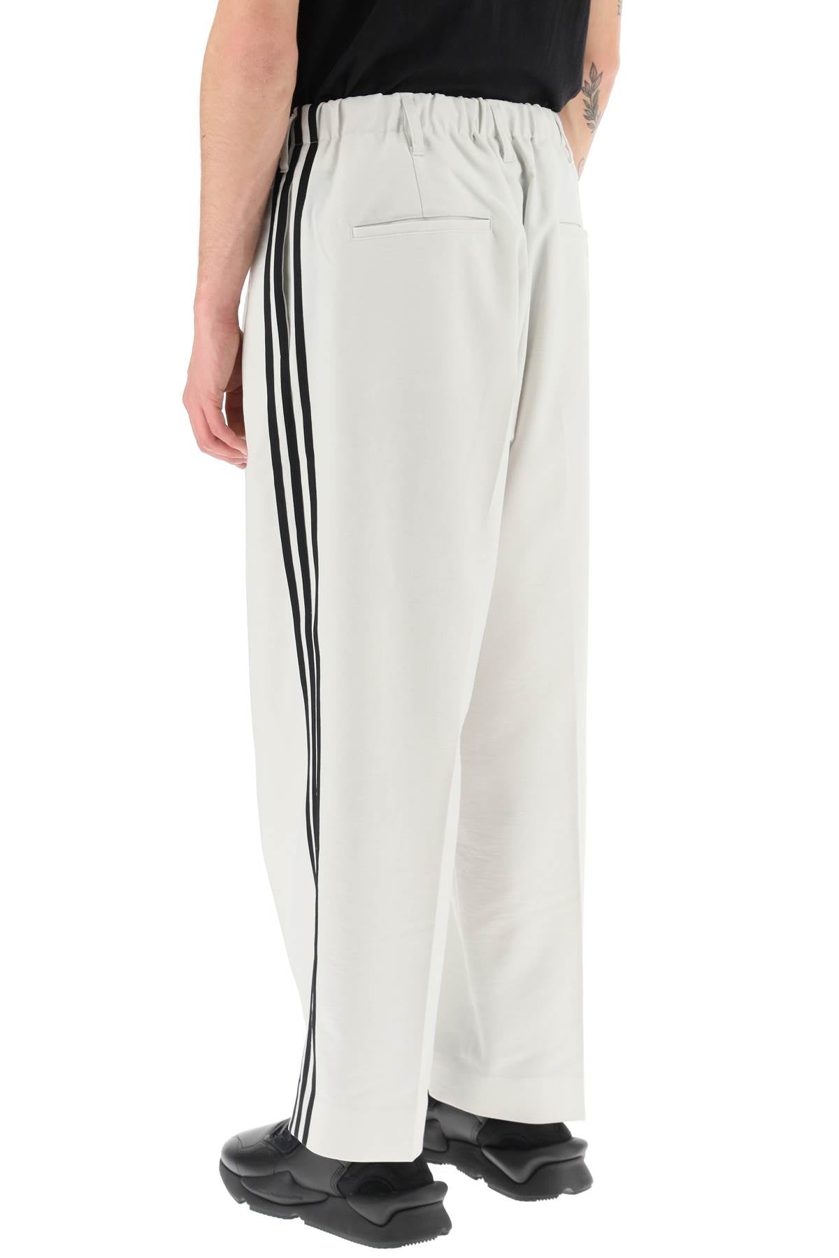 Y 3 Lightweight Twill Pants With Side Stripes   White