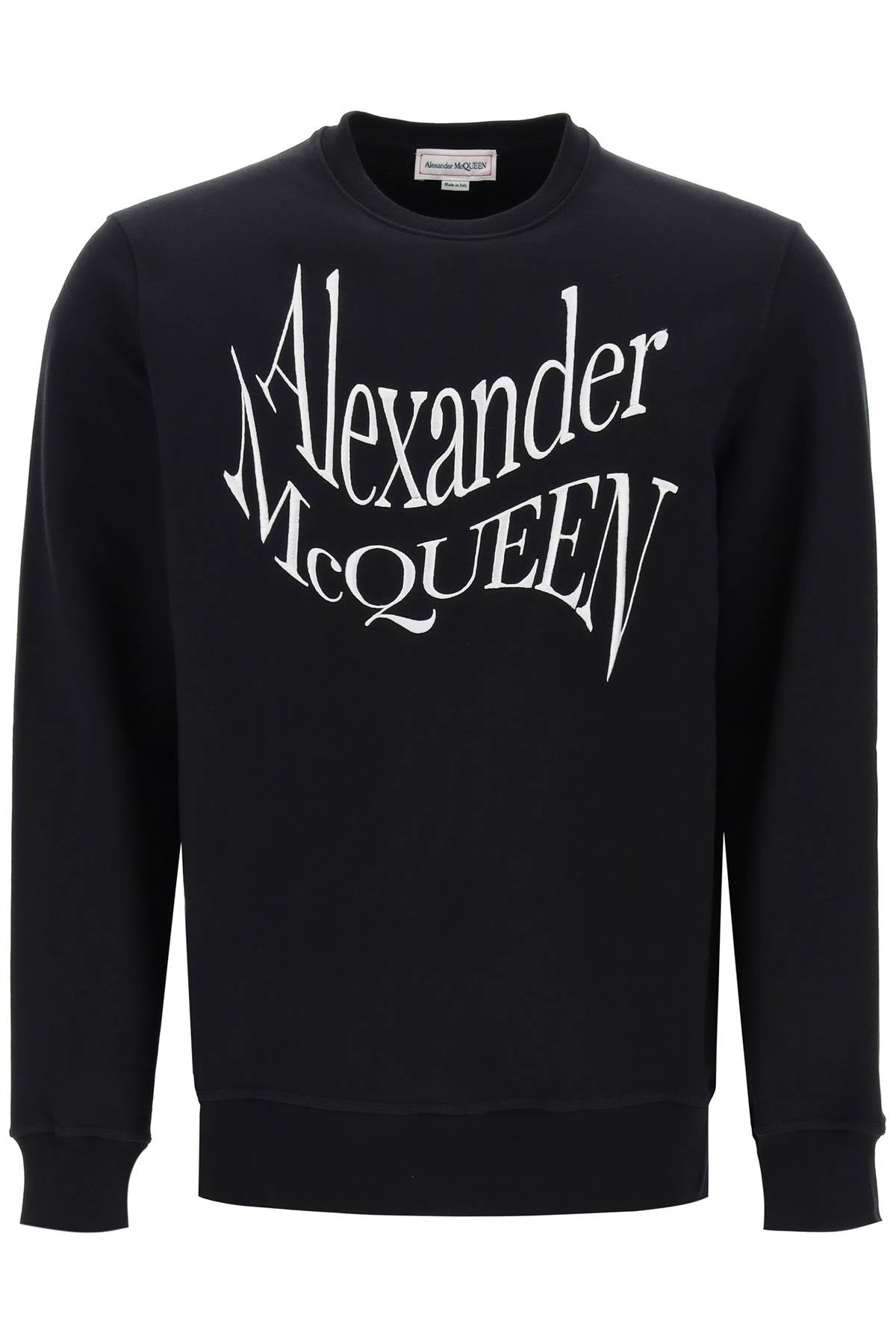 Alexander Mcqueen Warped Logo Sweatshirt   Black