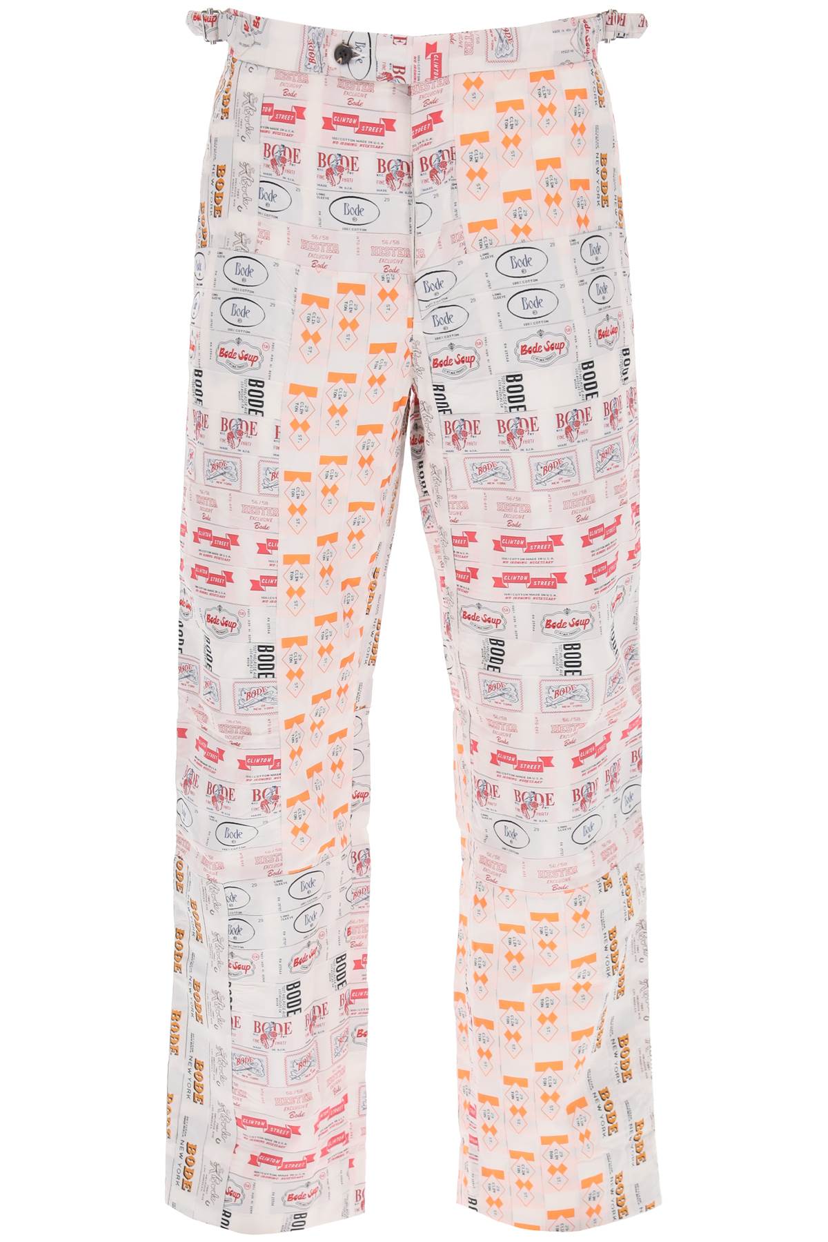 Bode 'Clinton Street Label' Patchwork Pants   White