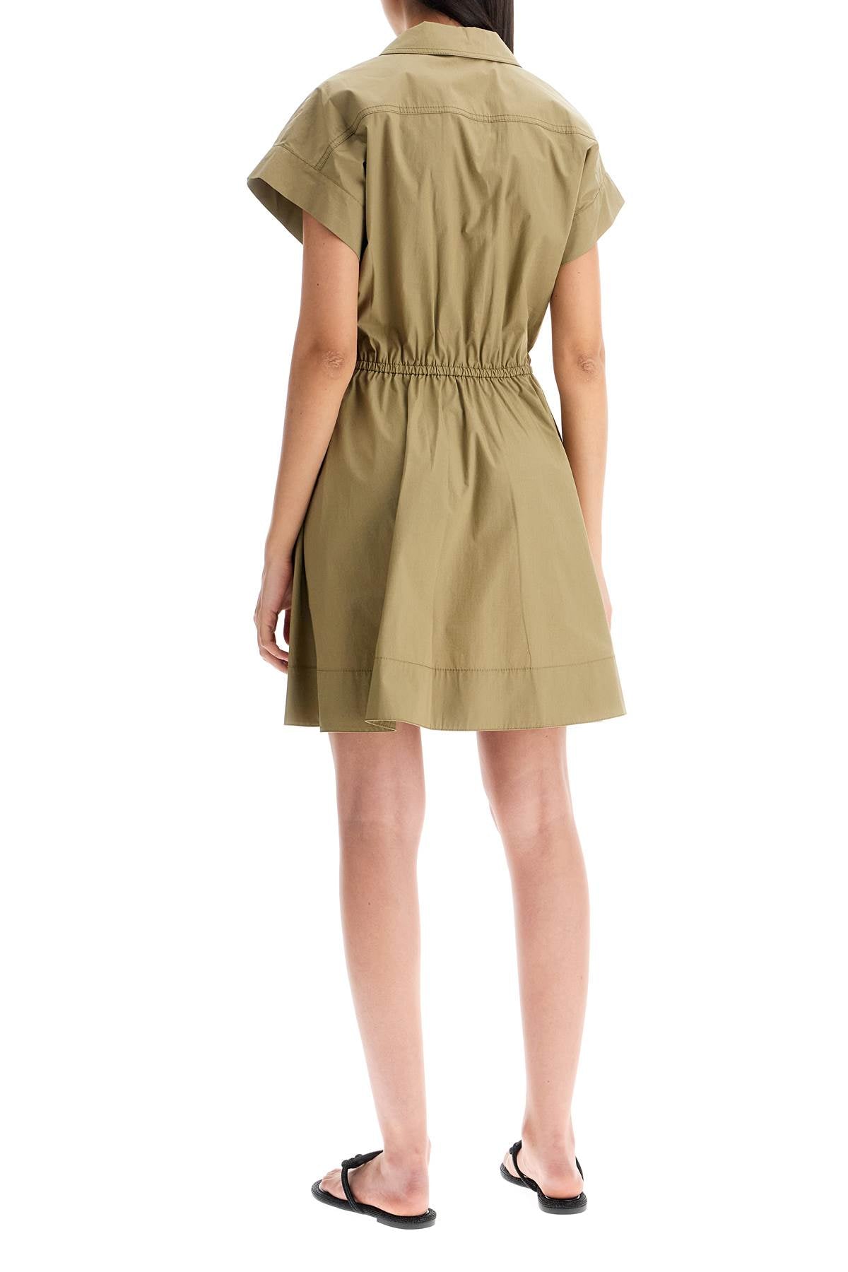 Tory Burch Mini Poplin Chemisier Dress   Green