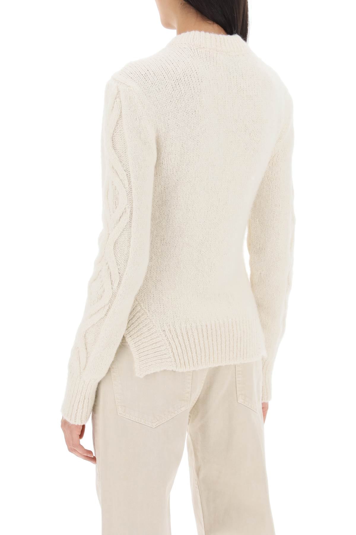 Isabel Marant Elvy Cable Knit Sweater   White