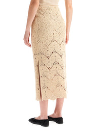 By Malene Birger Crochet Skirt With Belt   Beige