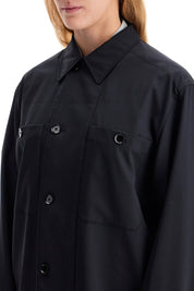 Lemaire Double Breasted Twill Oversh   Black